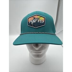 AVID Teal Snapback Hat Adjustable Swordfish Fishing Men's Casual